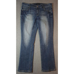 White House Black Market Women's Size 10 Noir Jeans Straight Distressed